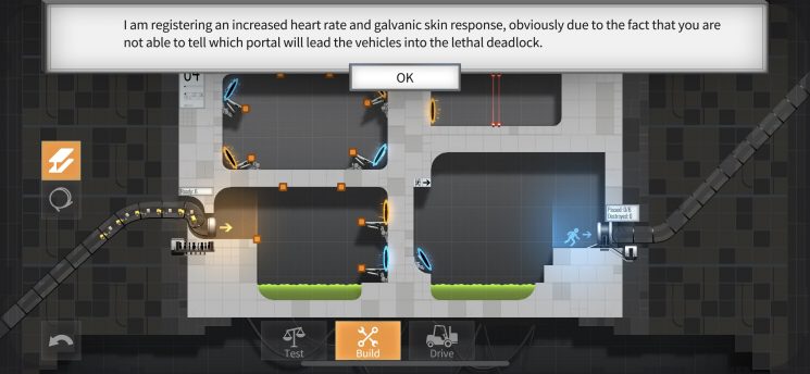 Review: Bridge Constructor Portal brings devilishly wry GLaDOS AI host ...