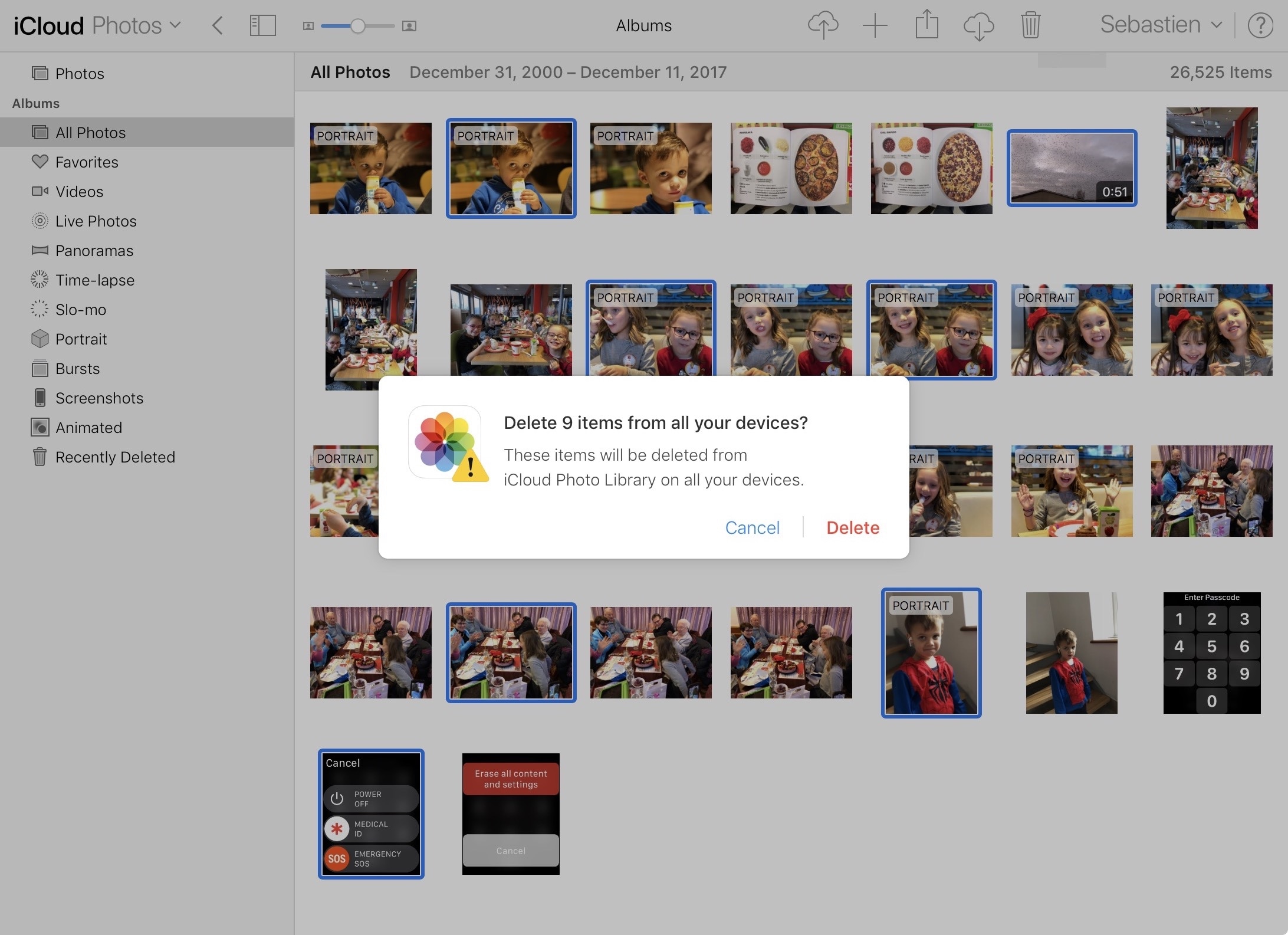 How to delete multiple pictures at once in iCloud Photo Library from