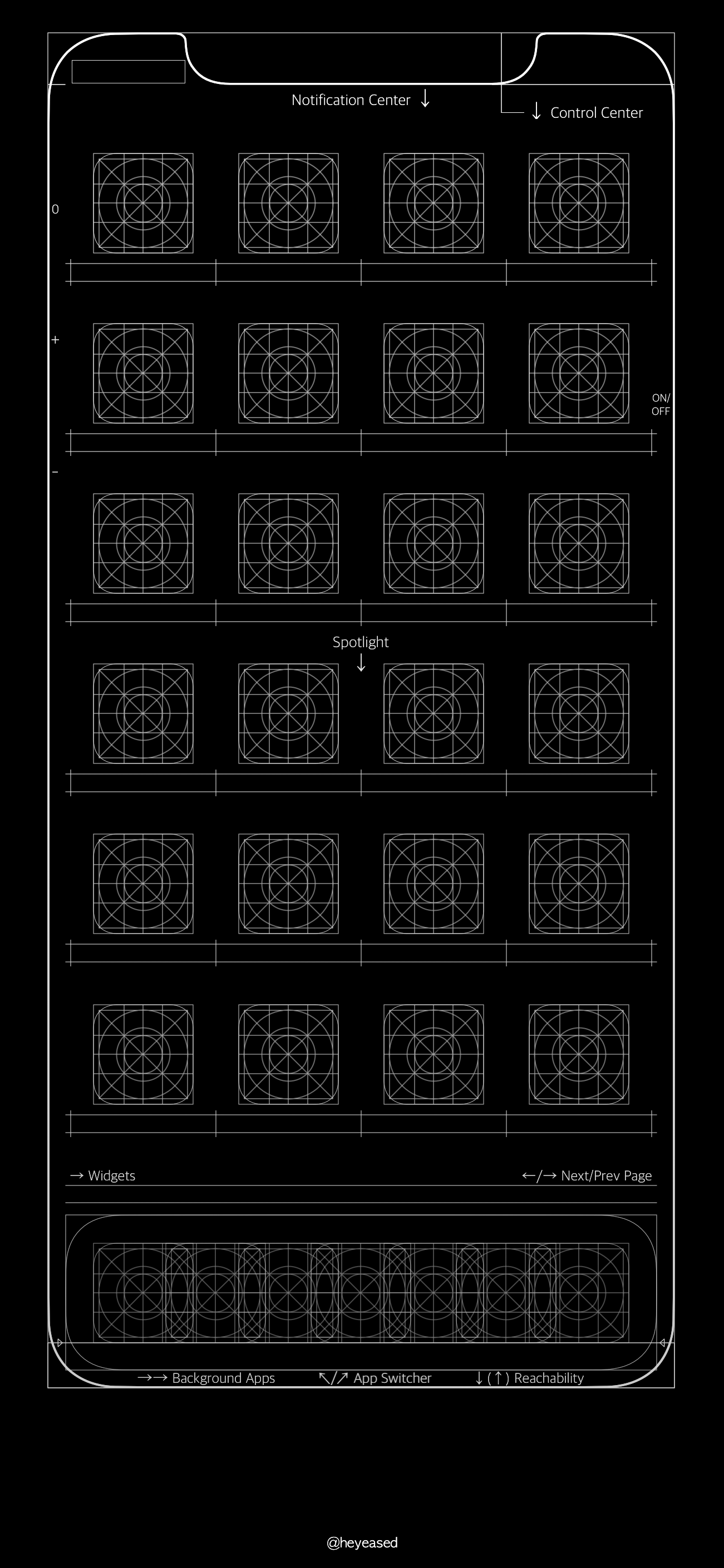 Grid and blueprint wallpapers for iPhone
