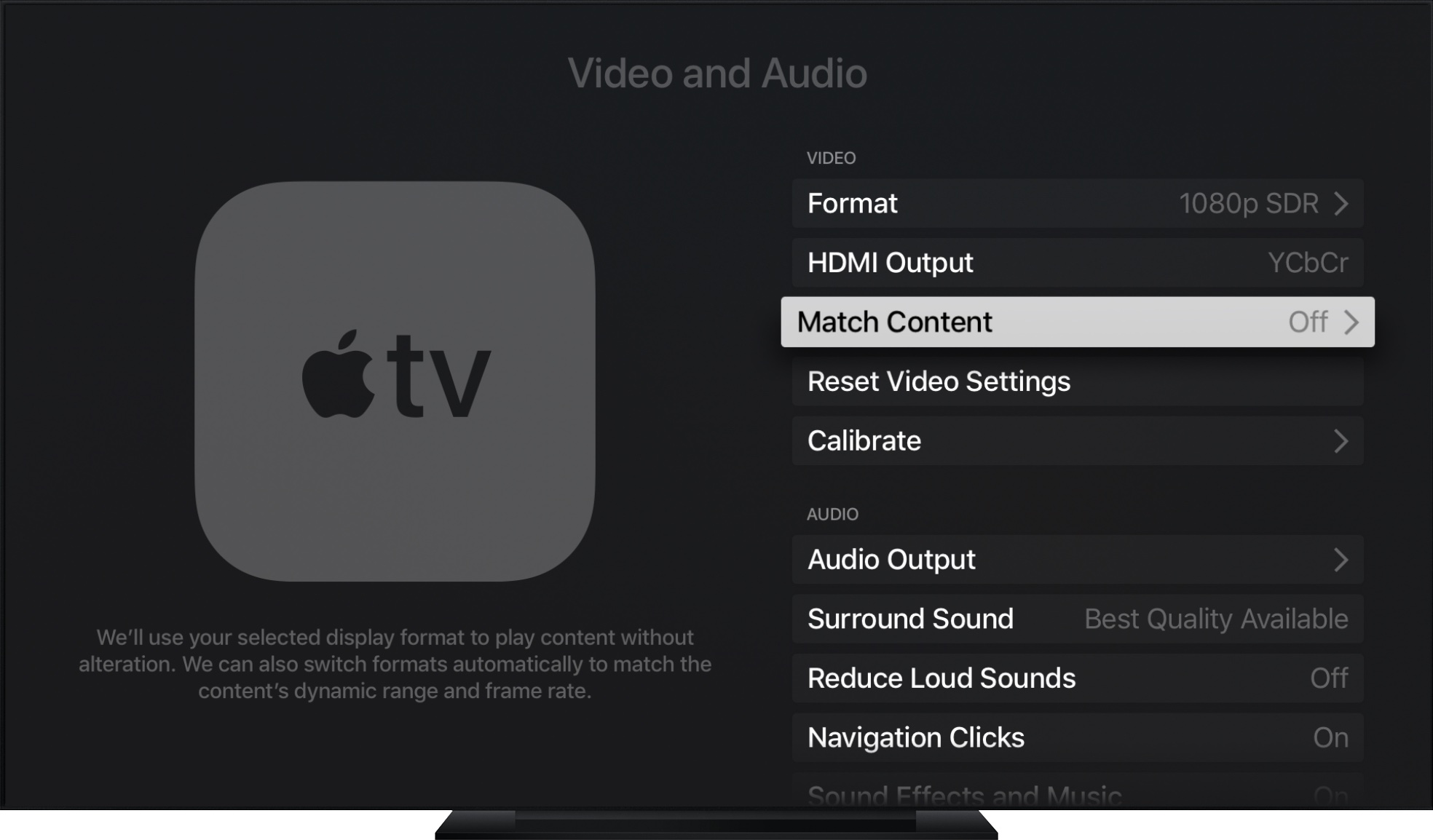 apple tv match content