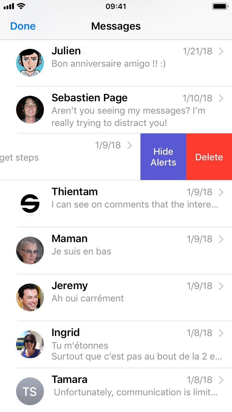 Hide alters for specific messages conversation