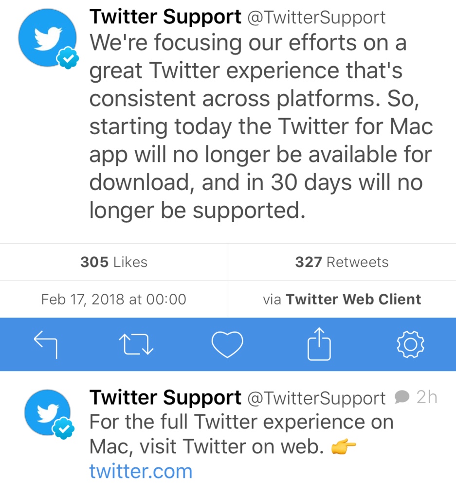 Twitter stops support for Mac app
