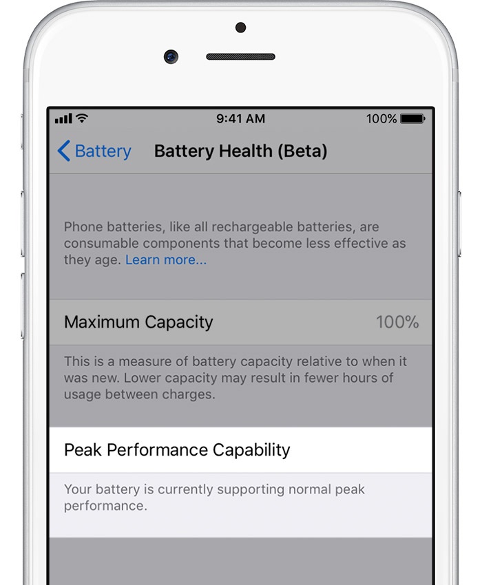 iphone battery health - peak performance