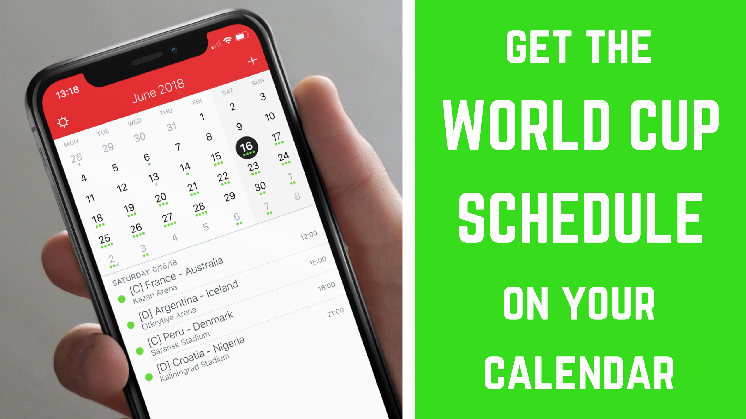 Get the 2018 FIFA World Cup schedule on your calendar