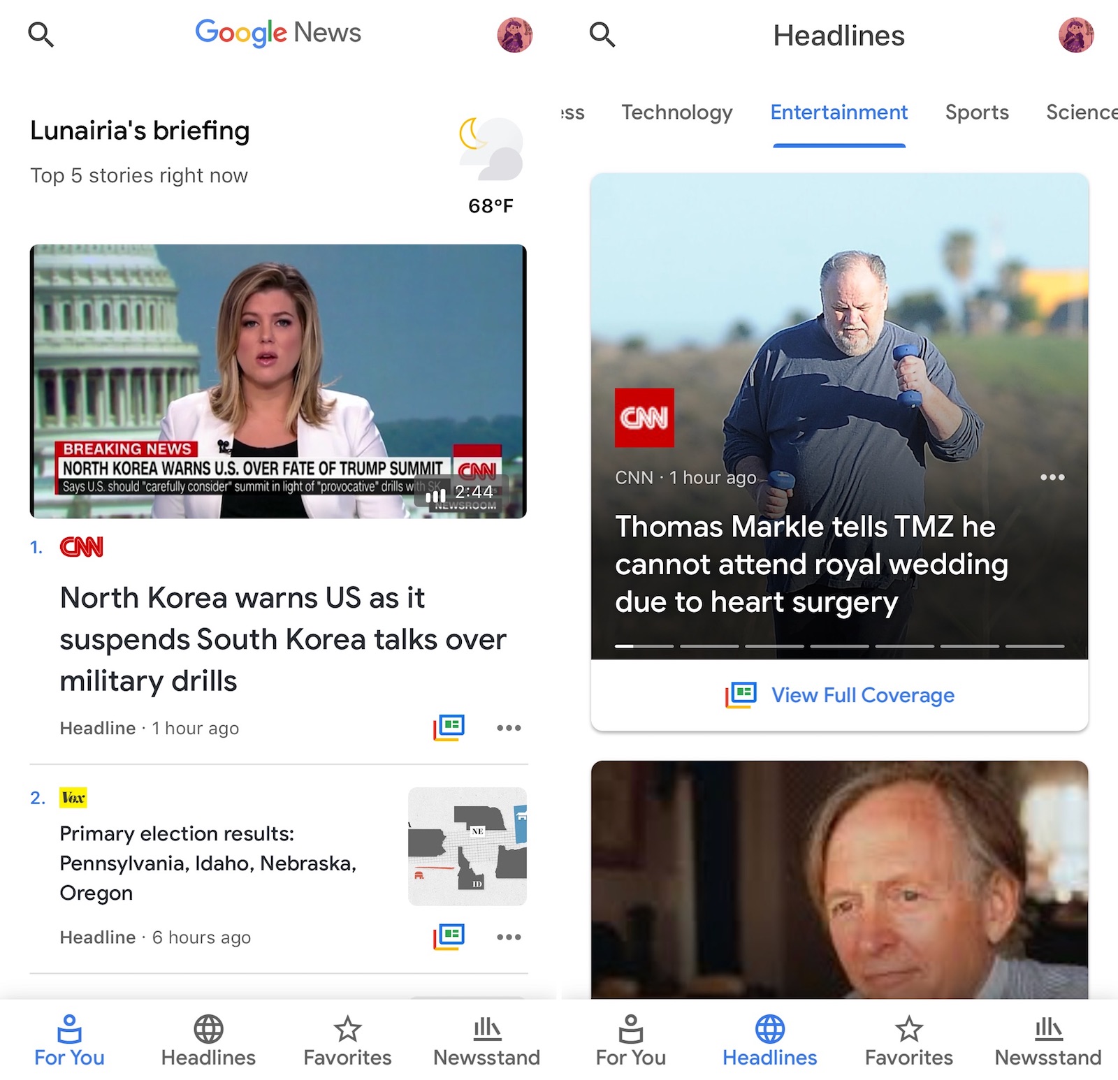 Google News briefing