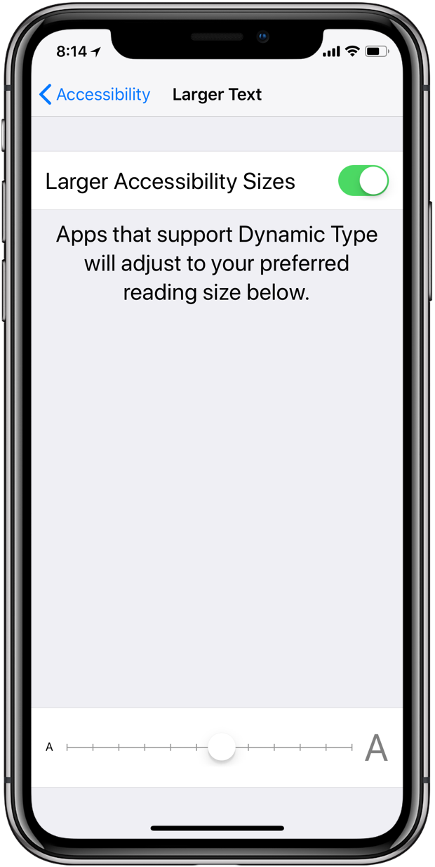 increase text size iphone