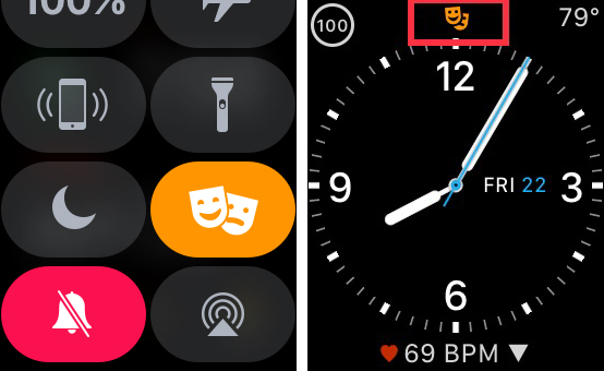 Apple Watch Theater Mode Enabled