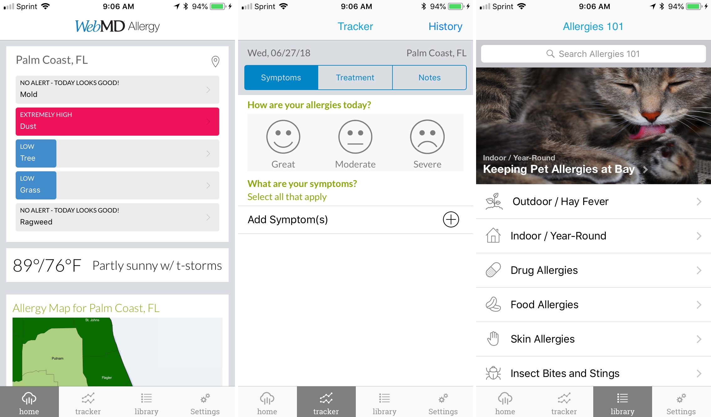 WebMD Allergy on iPhone