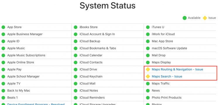 Widespread outages reported for Apple Maps [Update: service restored]
