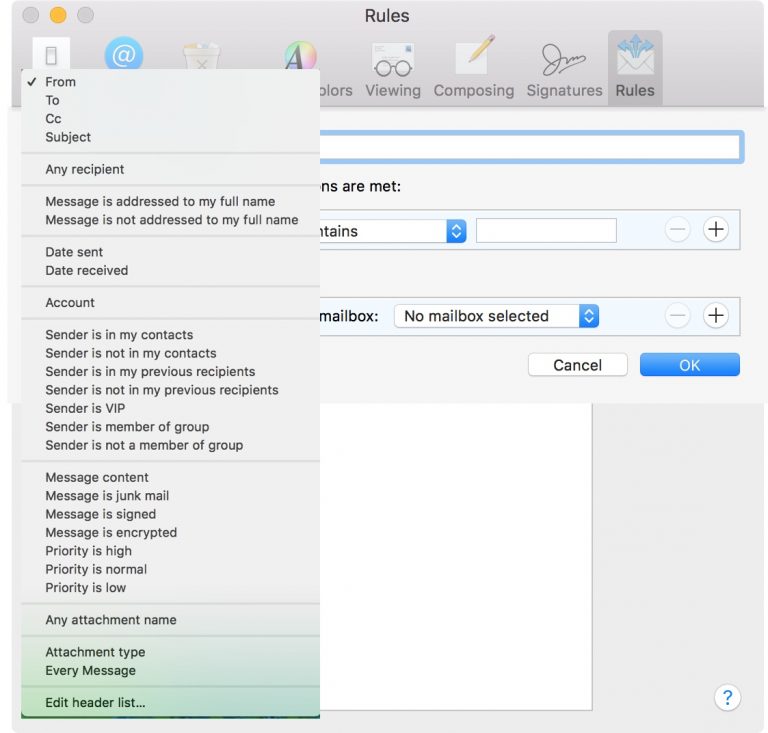 How to set up email rules in the Mail app on Mac