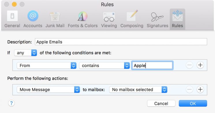 How to set up email rules in the Mail app on Mac