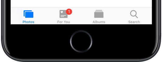 Partager des photos iPhone - Un gros plan de l'onglet Pour vous dans l'application Photos sur iOS 12