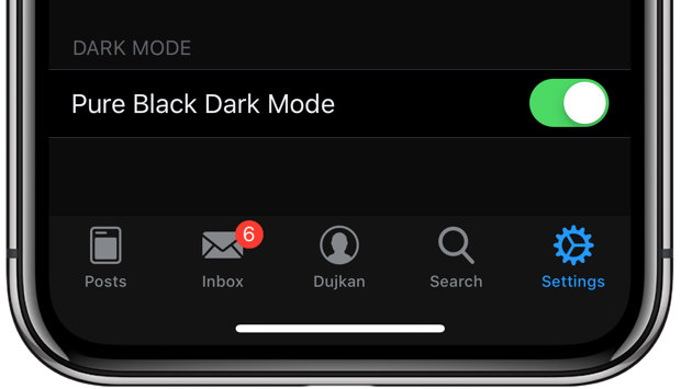 If you own an iPhone X, toggle on Pure Black Dark Mode in Apollo's settings