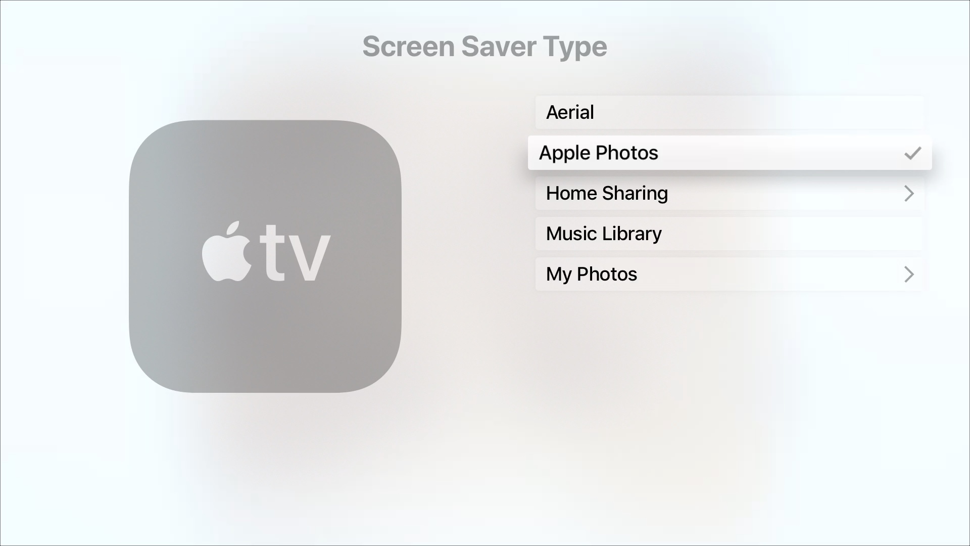 Apple TV Apple Photos Option