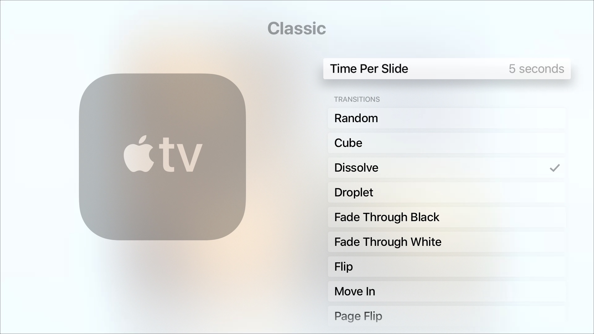 Apple TV Classic Transitions