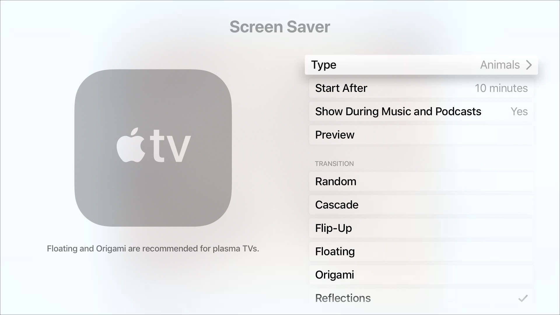 Apple TV Screen Saver Screen