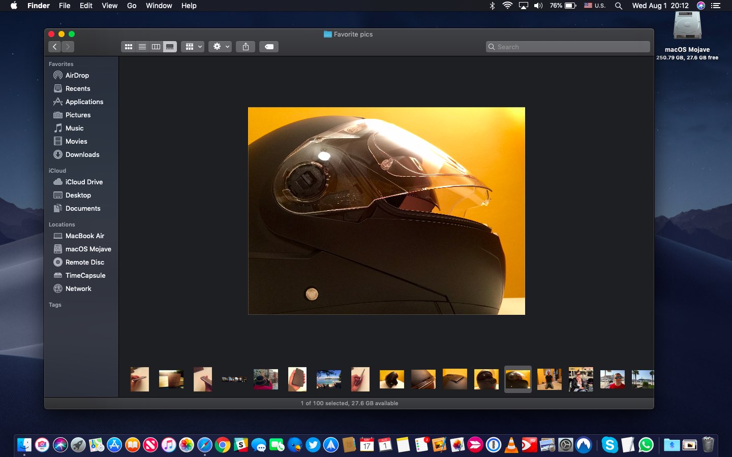 Dark Mode and the Finder's Gallery view on macOS Mojave