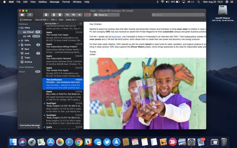 macos Mojave: how to switch between Dark and Light Mode in Mail
