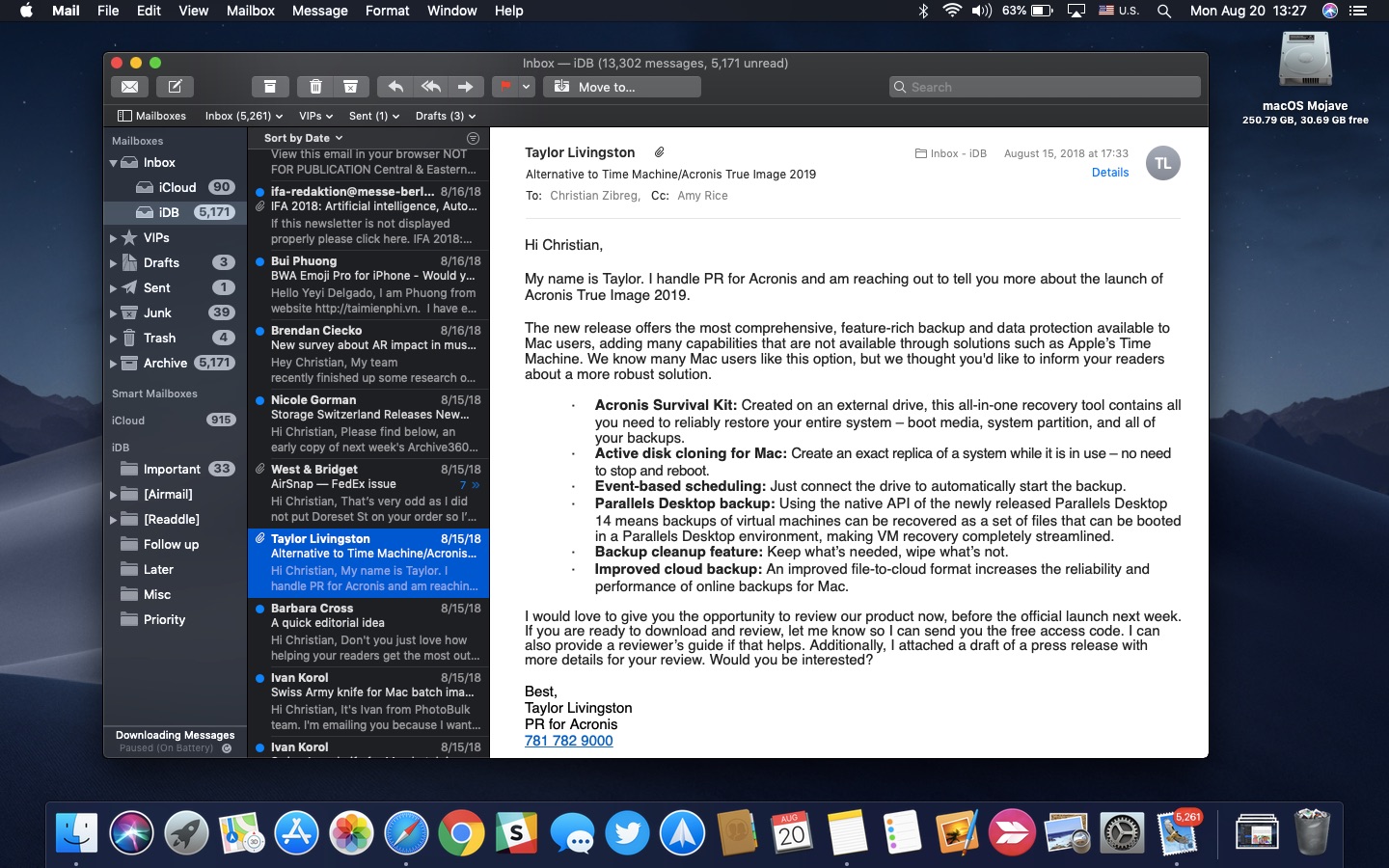 Mac Dark Mode uses a white background for text and web content