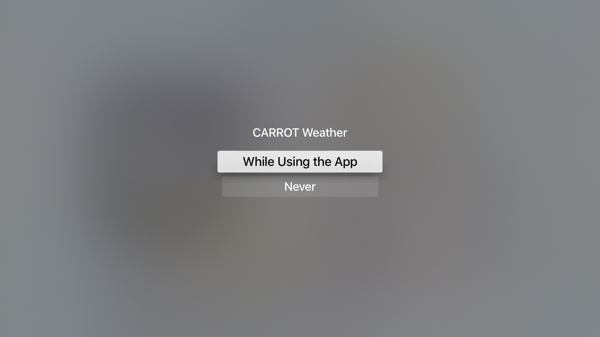 Apple TV Location Services Carrot Weather