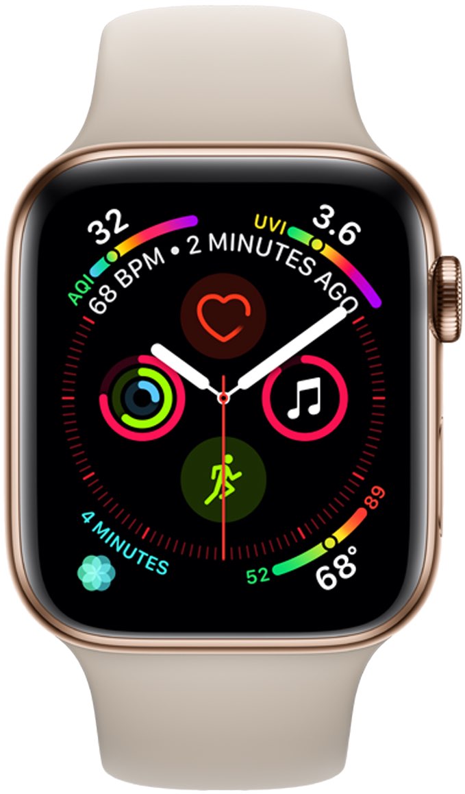 Apple Watch complications on Series 4 include curly template allowing them to fit the rounded corners of the OLED display