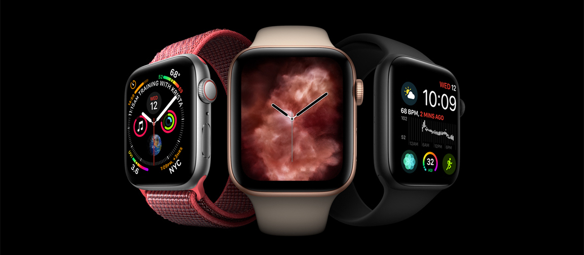 An image showing thee Apple Watch Series 6 units with different faces