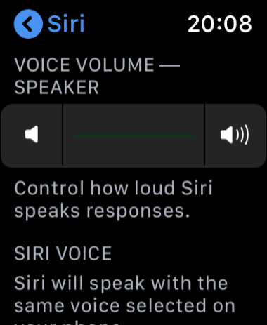 Apple Watch Settings Siri Volume