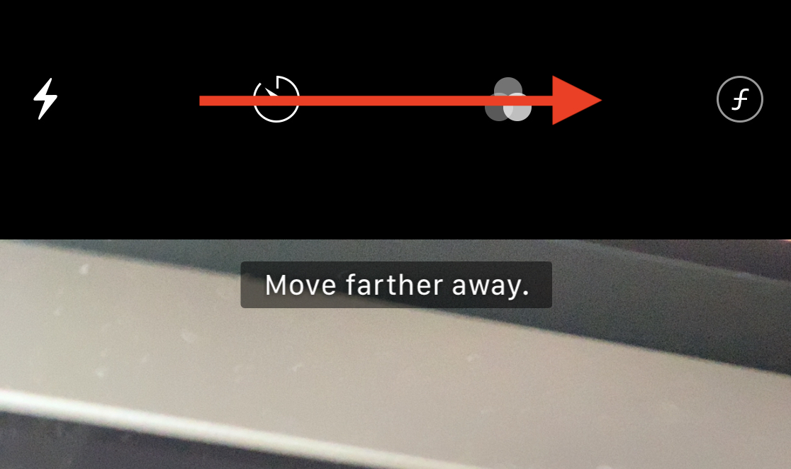iPhone depth control - the Camera app screenshot showing a dedicated button to access the Depth Control slider without live preview