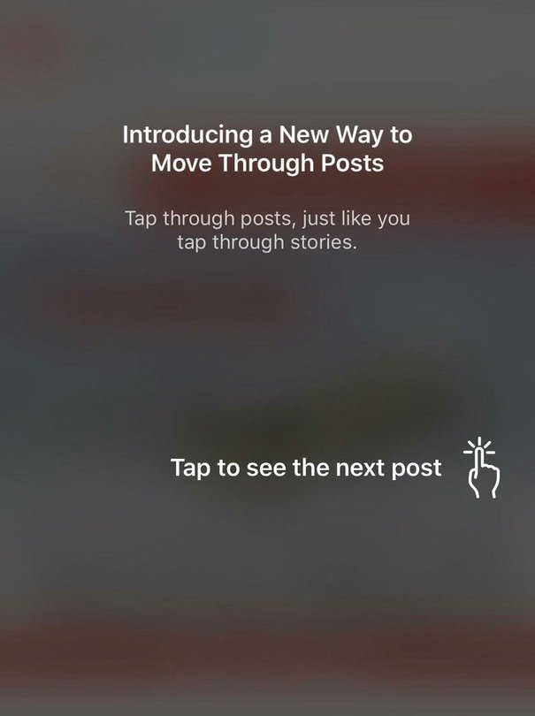 The new Instagram tap to advance feature will let people move through posts in Explore by tapping, just like they tap through Stories