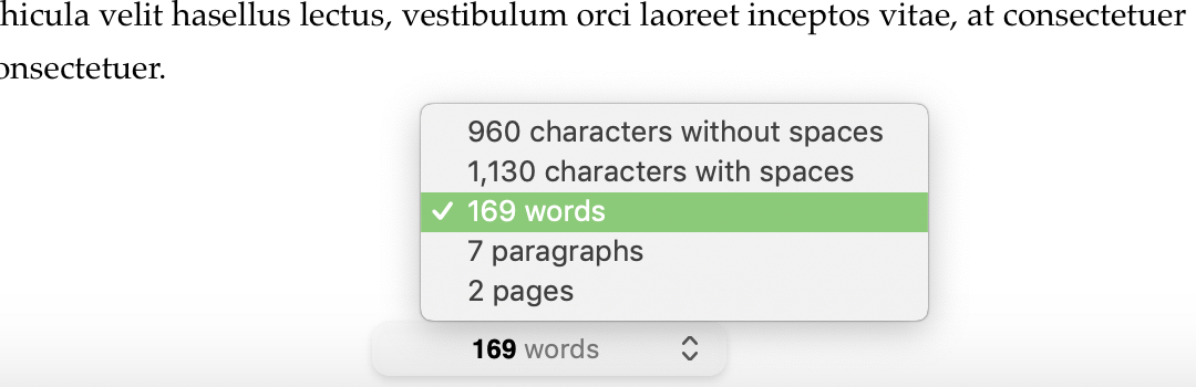 Pages Word Count on Mac