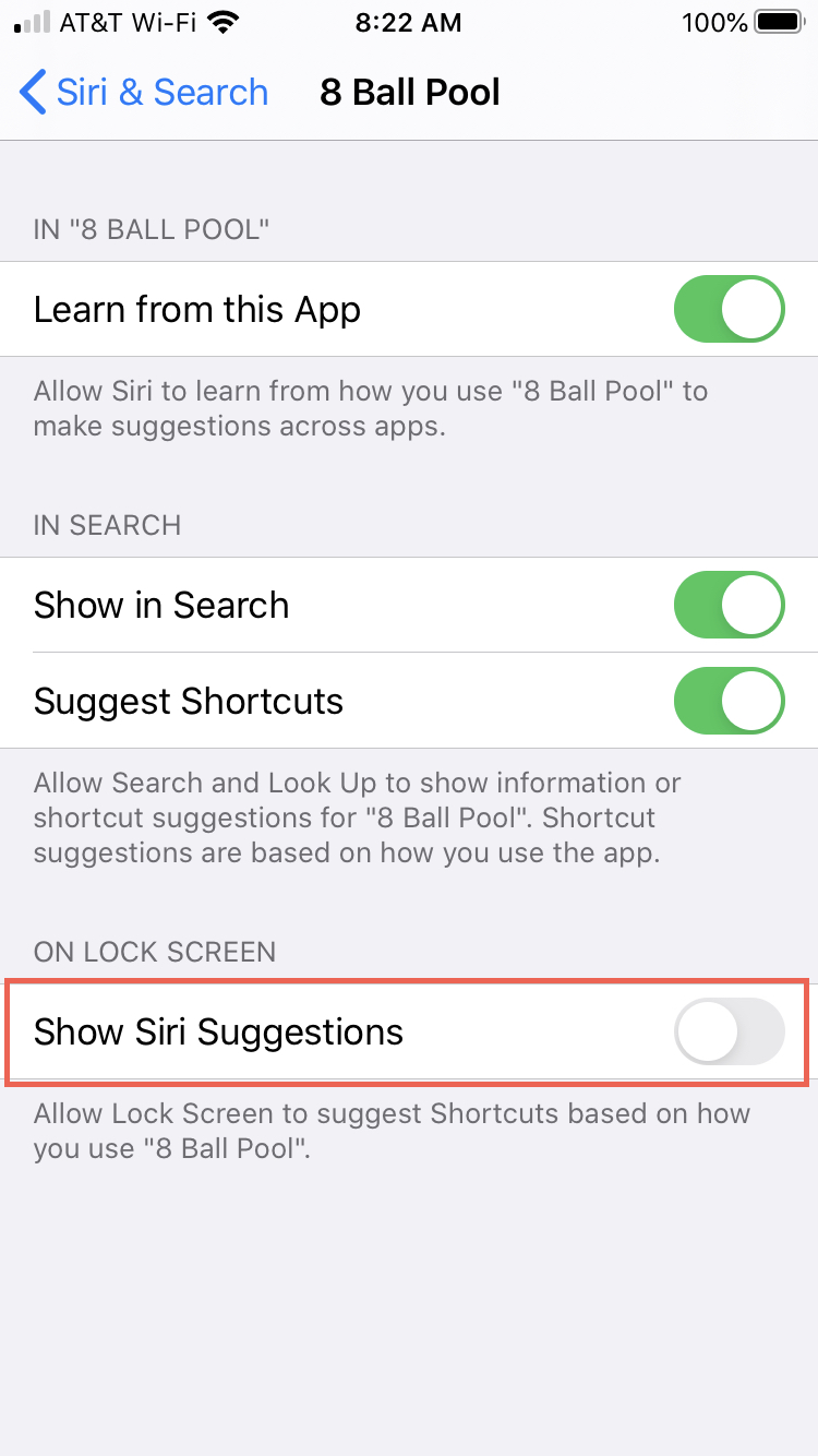 Show Siri Suggestions on Lock Screen on iPhone Disabled