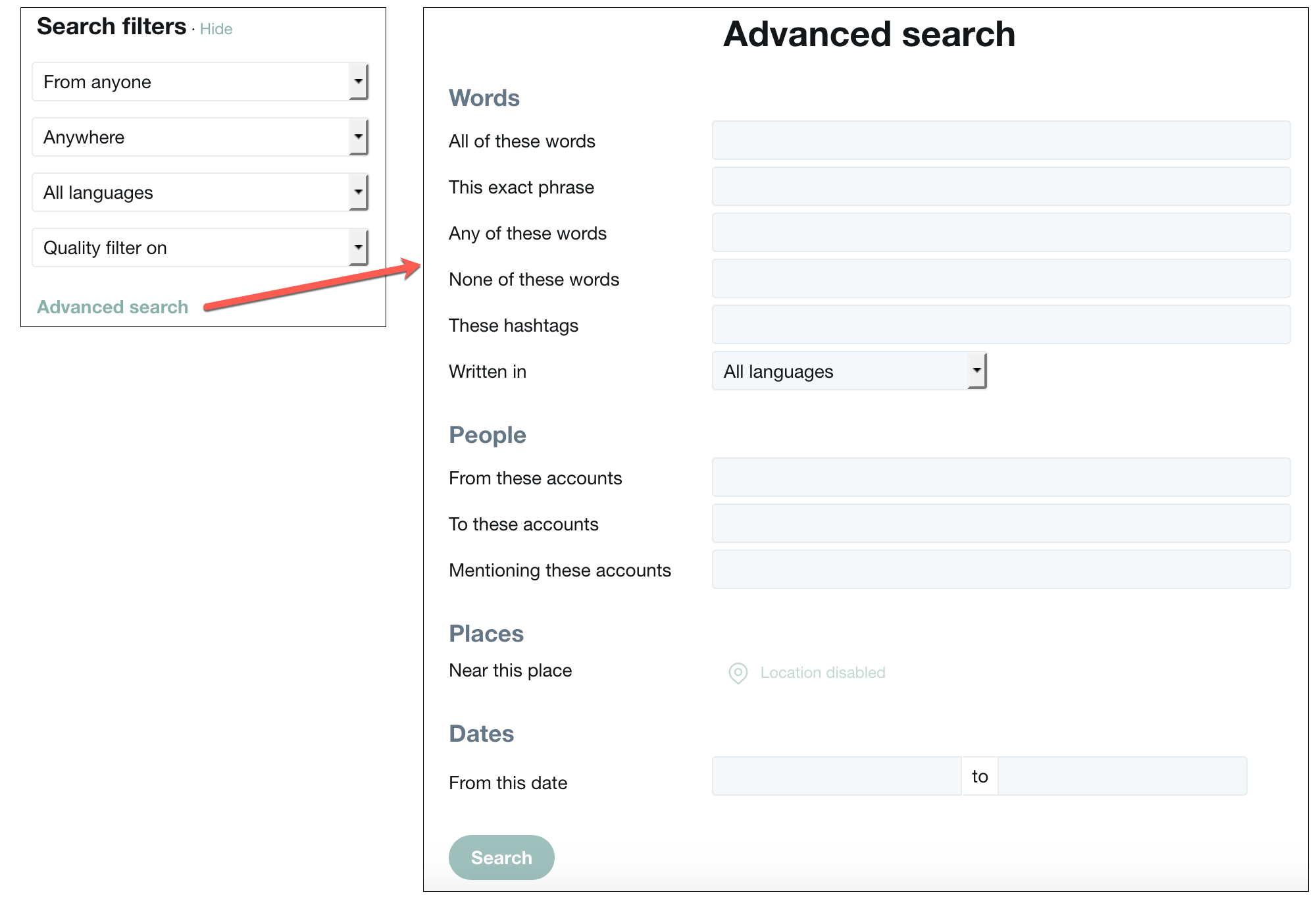Twitter Searches - Filters and Advanced Search