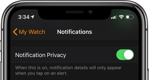 Adjusting notification privacy on Apple Watch can only be done through the Watch app on your paired iPhone