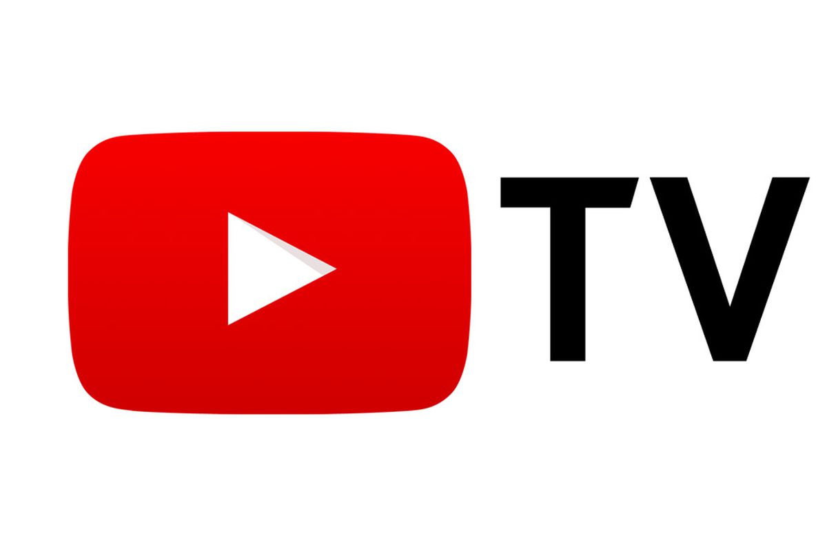 The official YouTube TV logo set against an all-white background