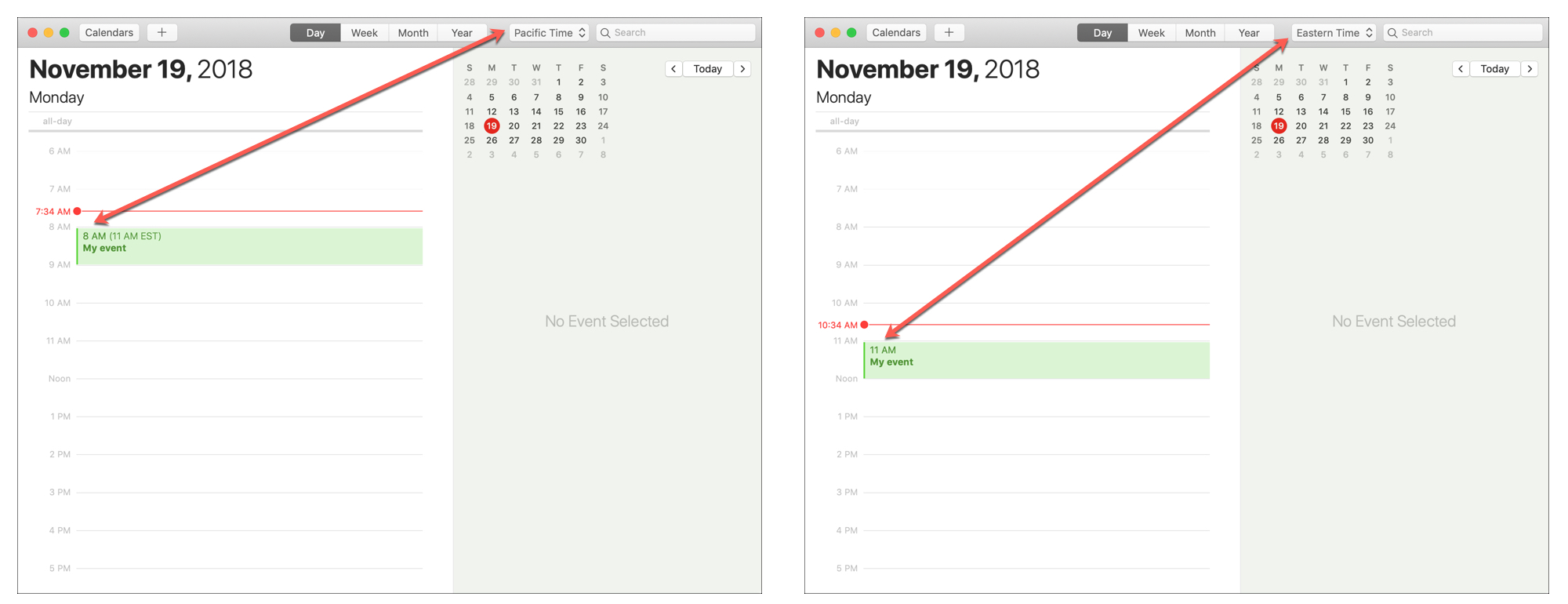 Calendar Time Zone Changes Mac