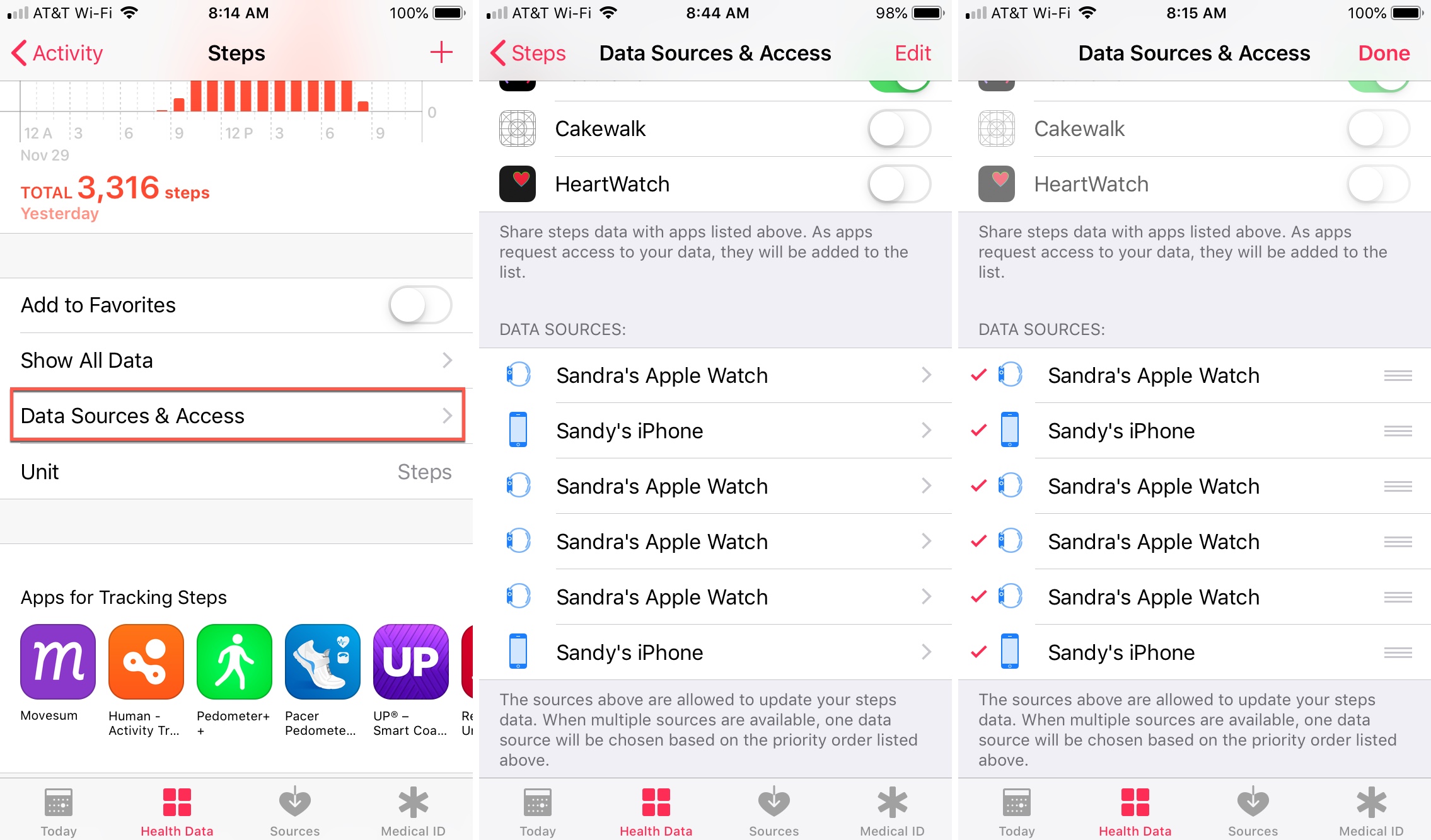 Health App Data Sources and Access iPhone