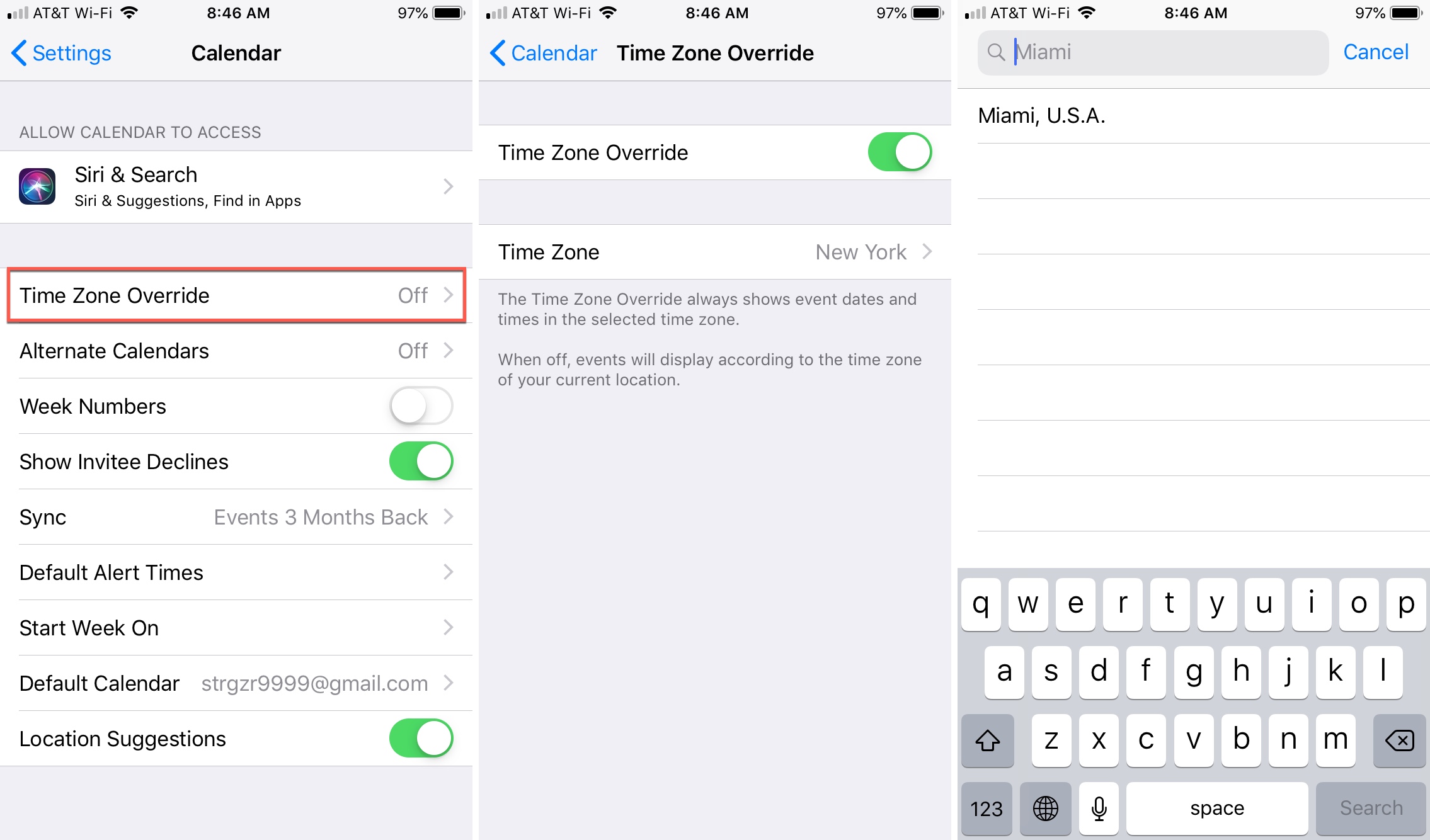 Time Zone Override iOS