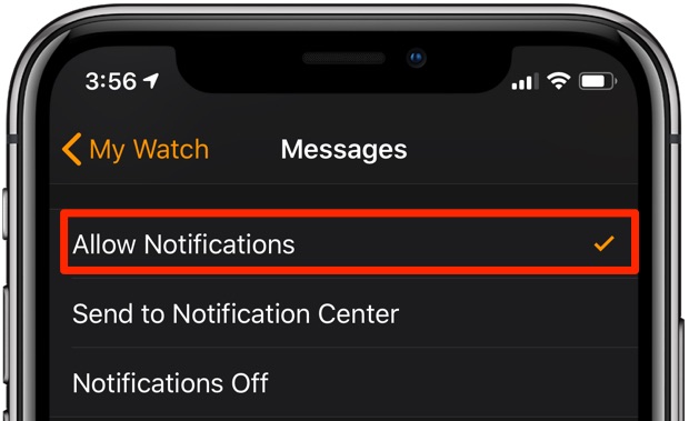 Apple Watch notifications - Deliver Prominently settings in the Watch app on iPhone