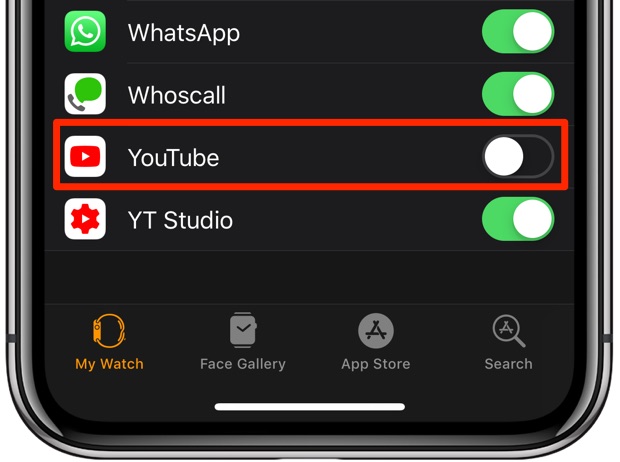 Apple Watch notifications - the Turn Off on Apple Watch settings in the Watch app on iPhone