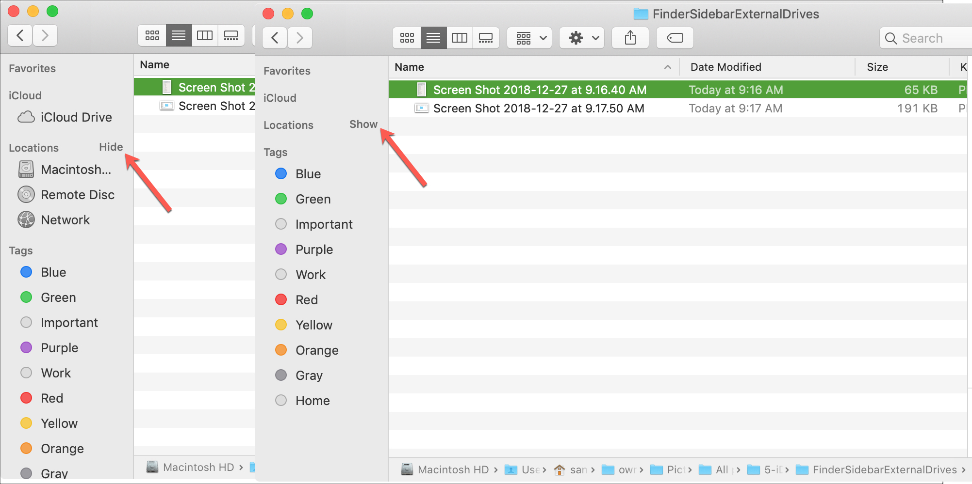 how to show hard drive space on mac finder