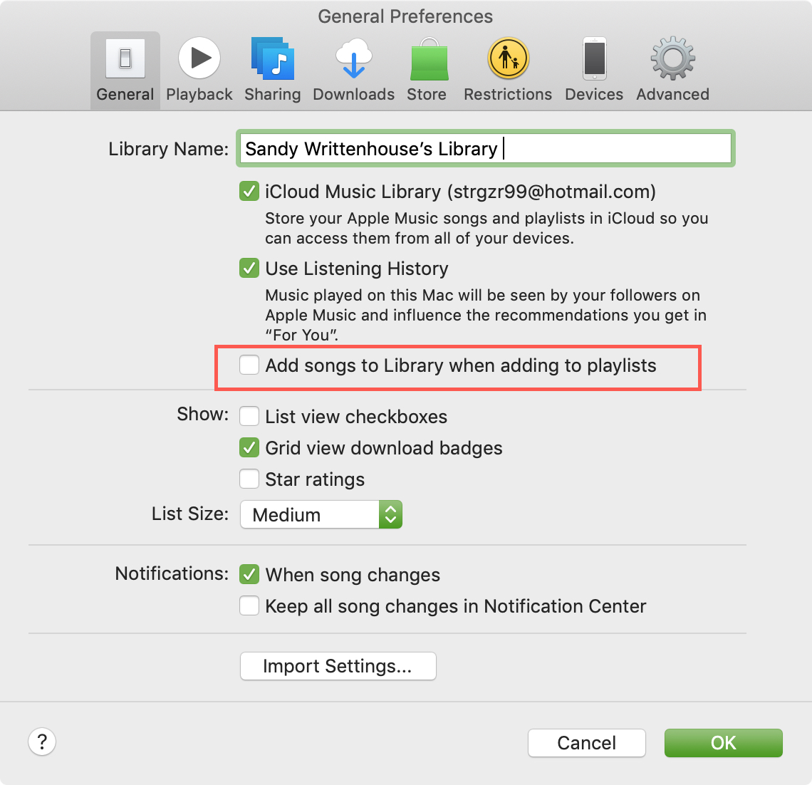 Stop Adding Songs to Library on Mac