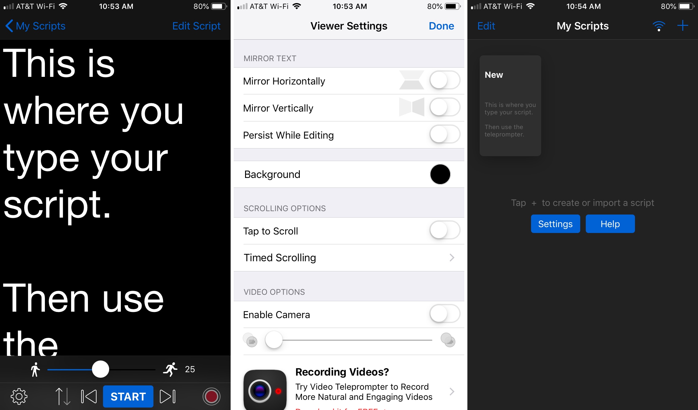Teleprompter Lite on iPhone