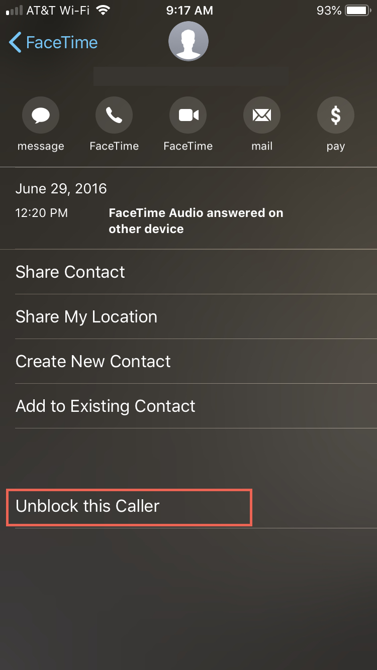 Unblock Caller in FaceTime iOS