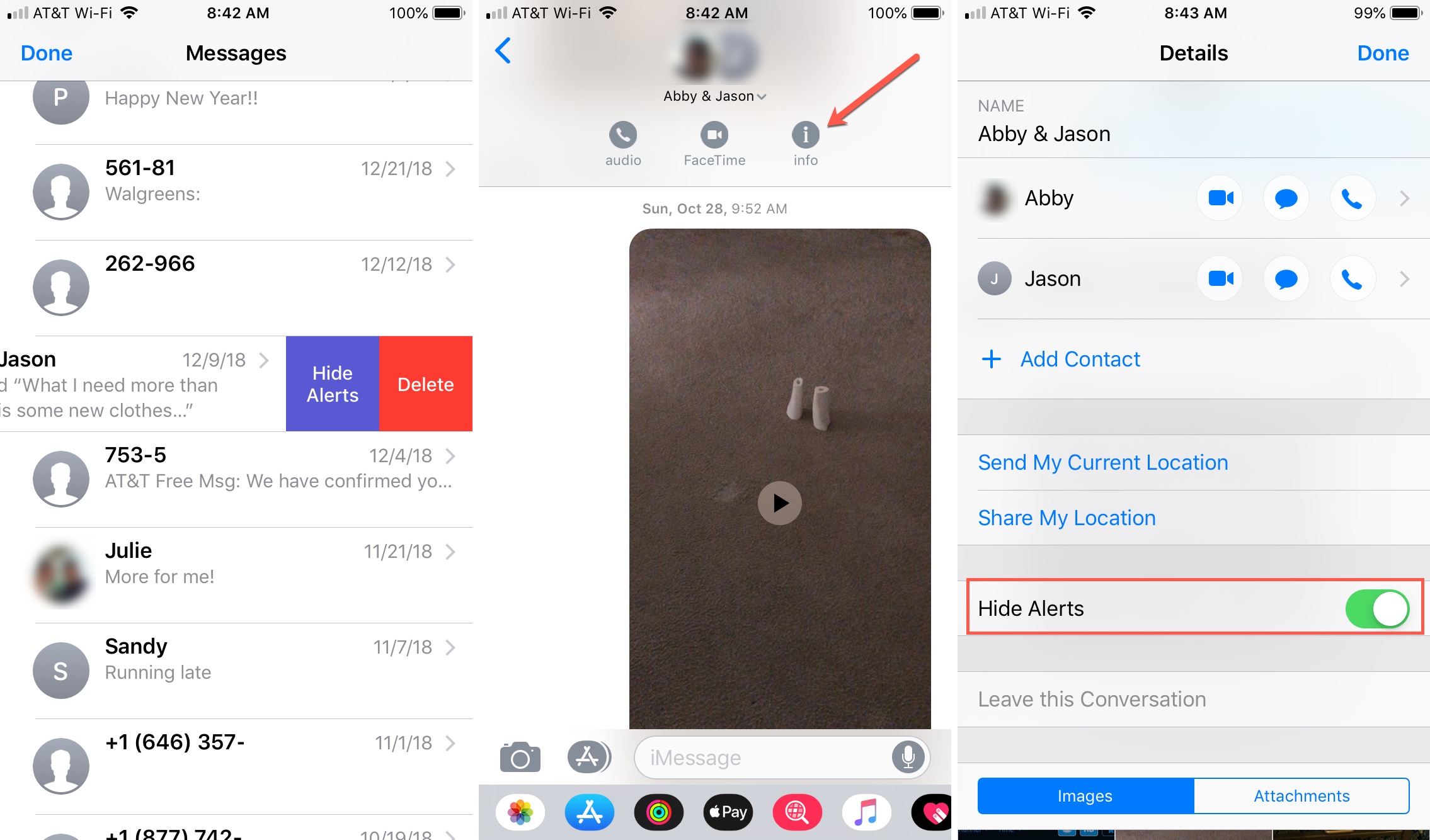 Hide Alerts for Group Texts iPhone