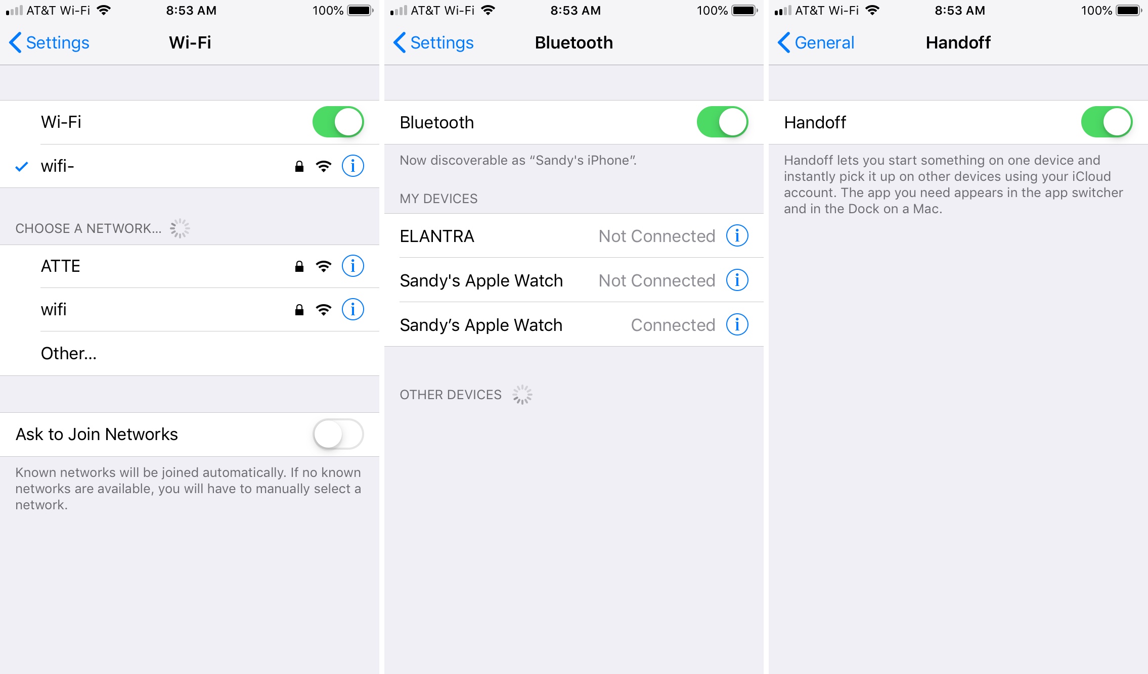 Wifi Bluetooth Handoff Enabled iPhone
