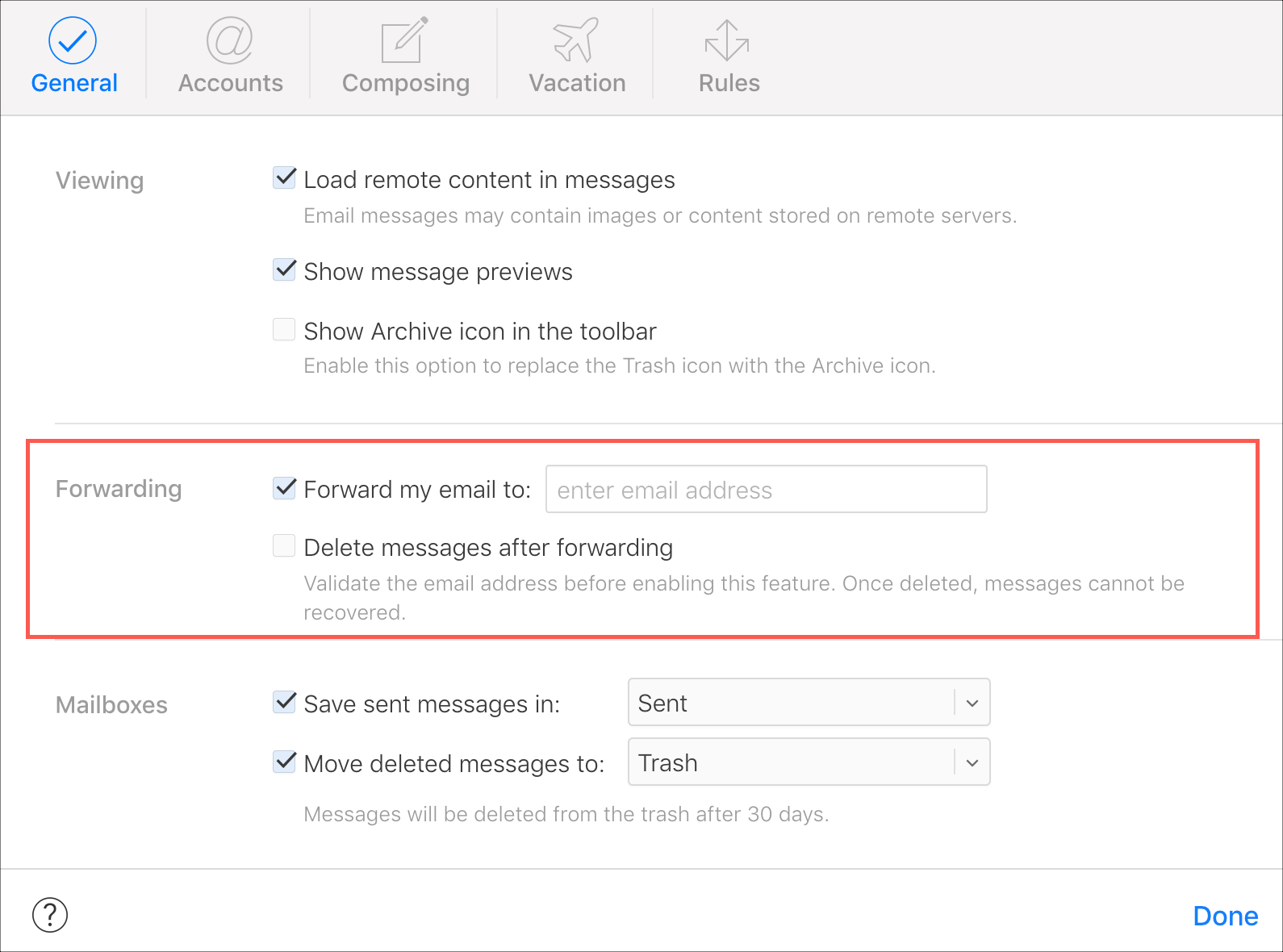 iCloud Email Forwarding To New Address