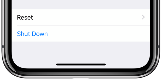 Shut Down iPhone from Settings to clear DNS