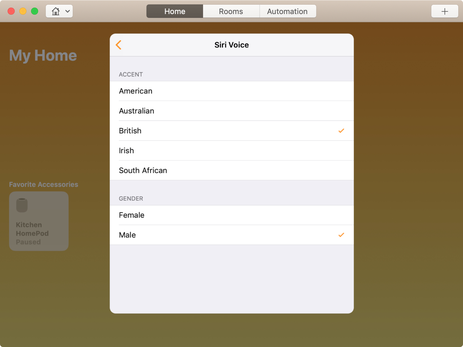 Change Siri Voice on HomePod from Mac