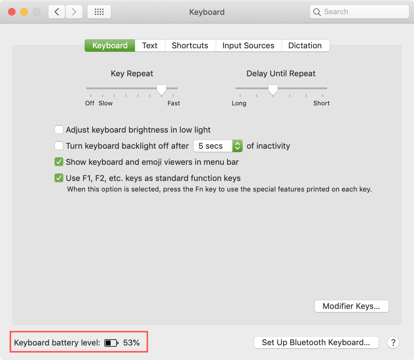 Check Bluetooth Battery Levels Keyboard Preferences