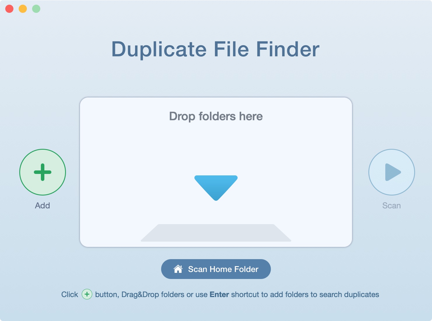 Duplicate File Finder Remover Main Screen Mac